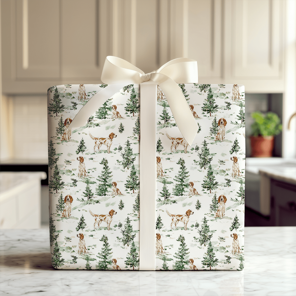 Snow Day for English Setters - Wrapping Paper - Aspen & Arlo