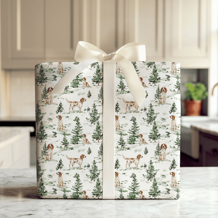 Snow Day for English Setters - Wrapping Paper - Aspen & Arlo