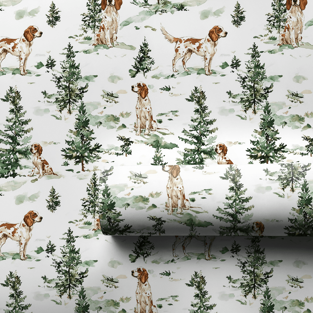 Snow Day for English Setters - Wrapping Paper - Aspen & Arlo