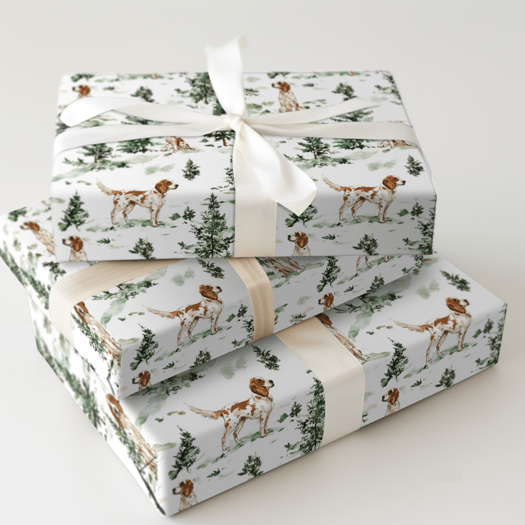 Snow Day for English Setters - Wrapping Paper - Aspen & Arlo