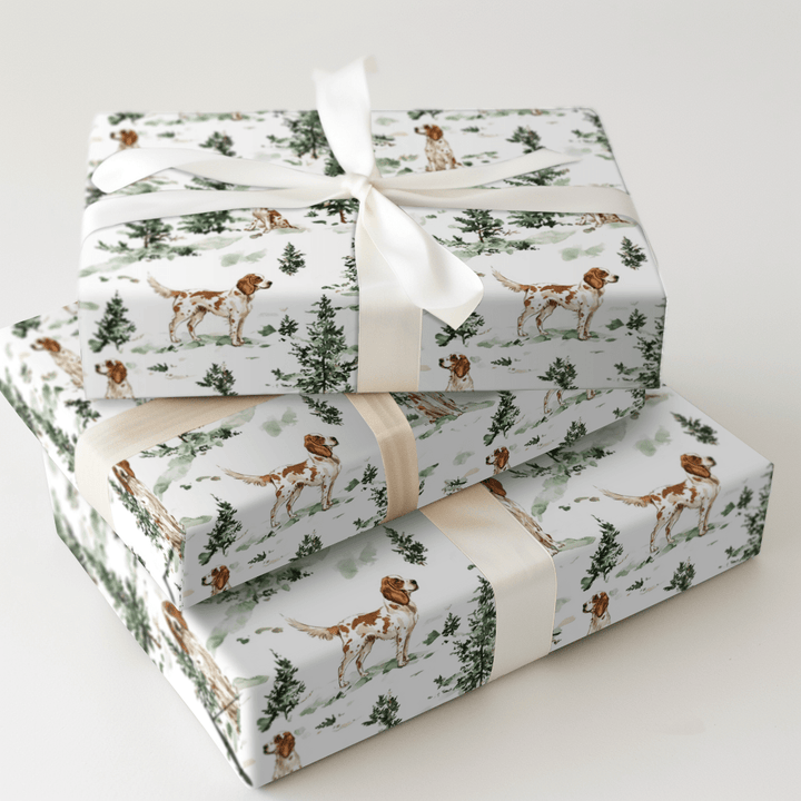 Snow Day for English Setters - Wrapping Paper - Aspen & Arlo