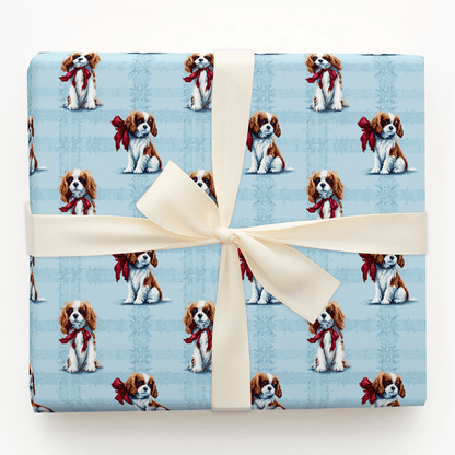 Puppy Blue Stitch - Wrapping Paper - Aspen & Arlo