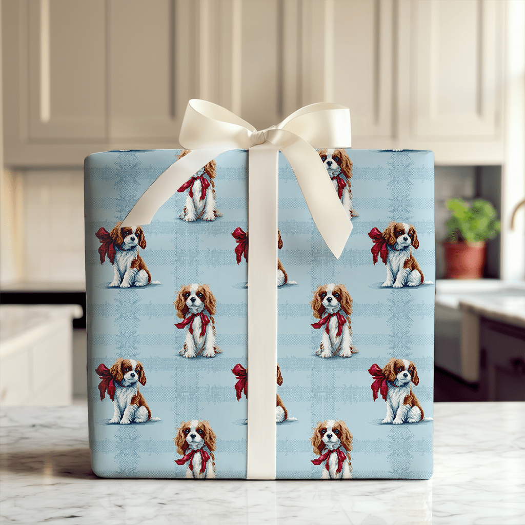 Puppy Blue Stitch - Wrapping Paper - Aspen & Arlo