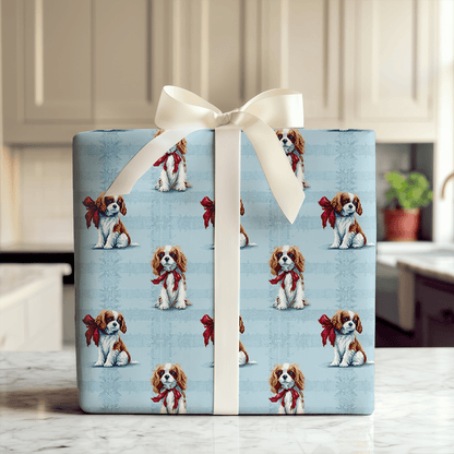 Puppy Blue Stitch - Wrapping Paper - Aspen & Arlo