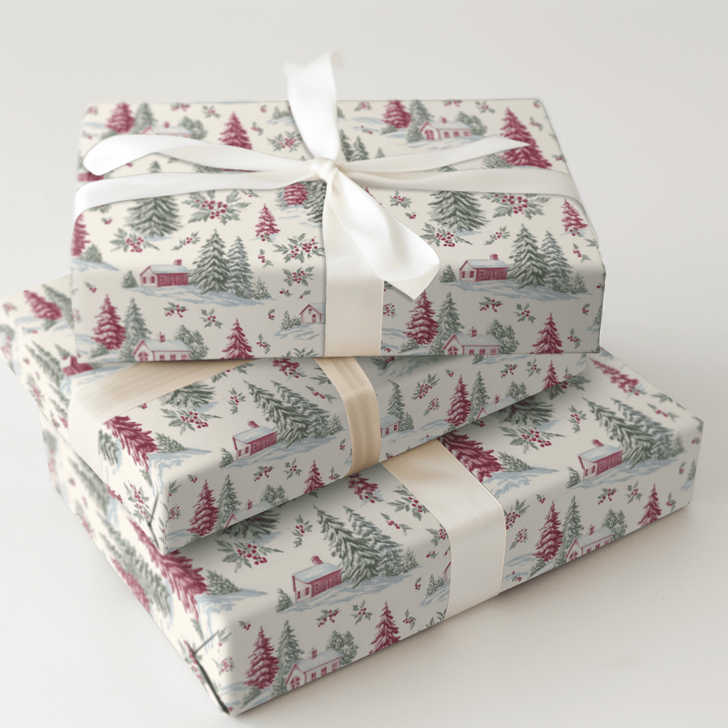 Silent Night Village - Wrapping Paper - Aspen & Arlo