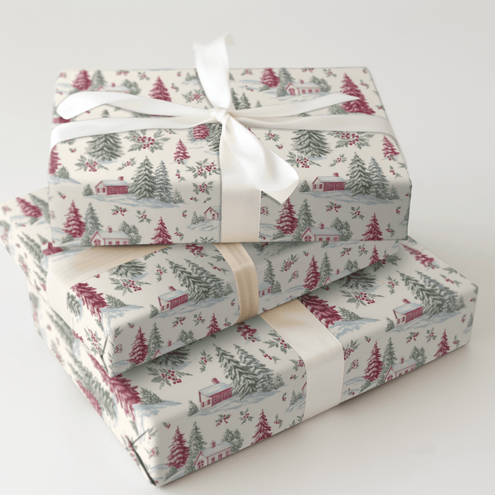 Silent Night Village - Wrapping Paper - Aspen & Arlo