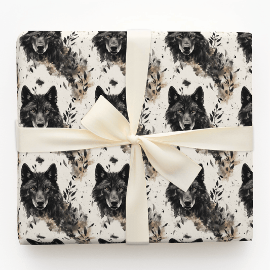 Coal Wolf - Wrapping Paper - Aspen & Arlo