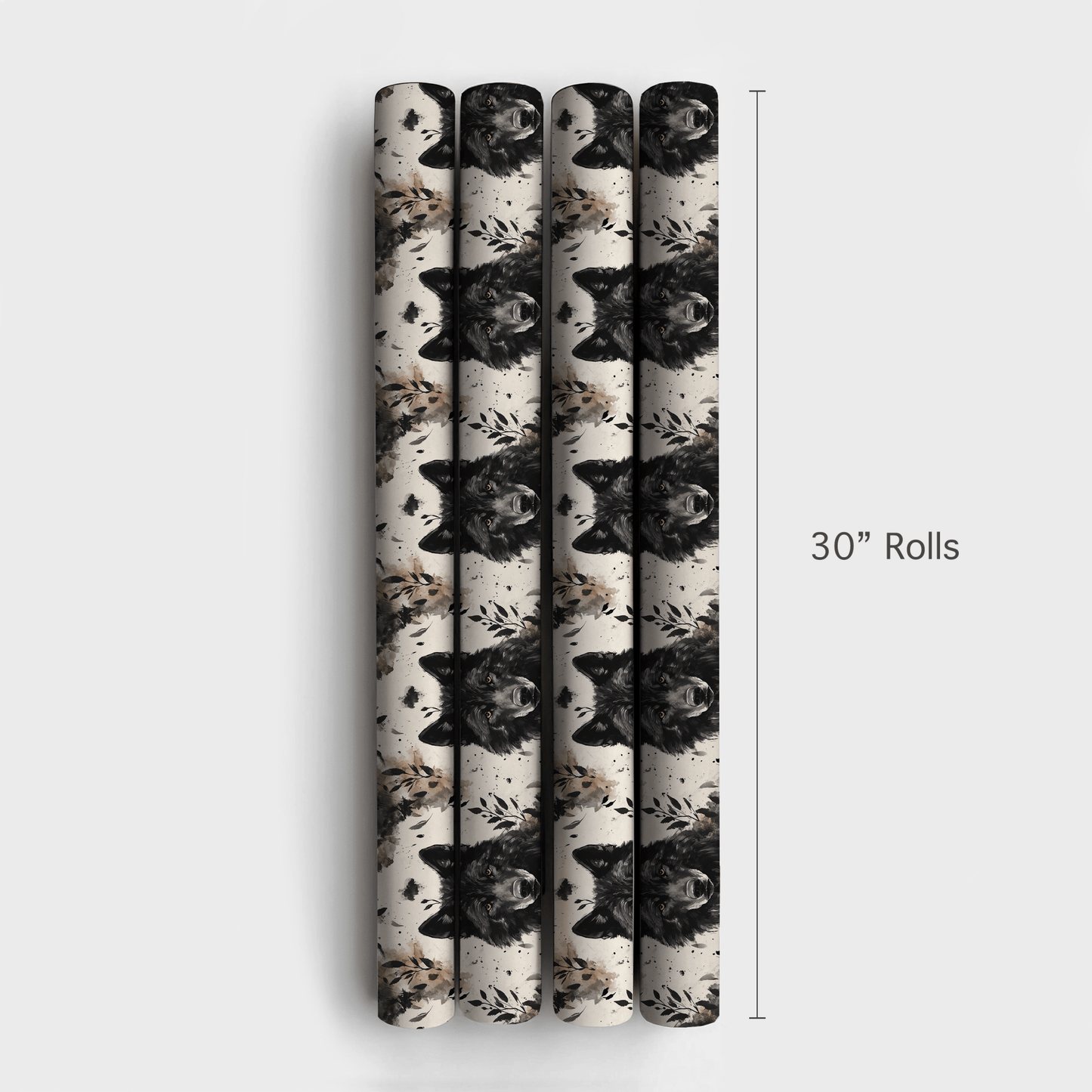Coal Wolf - Wrapping Paper - Aspen &amp; Arlo