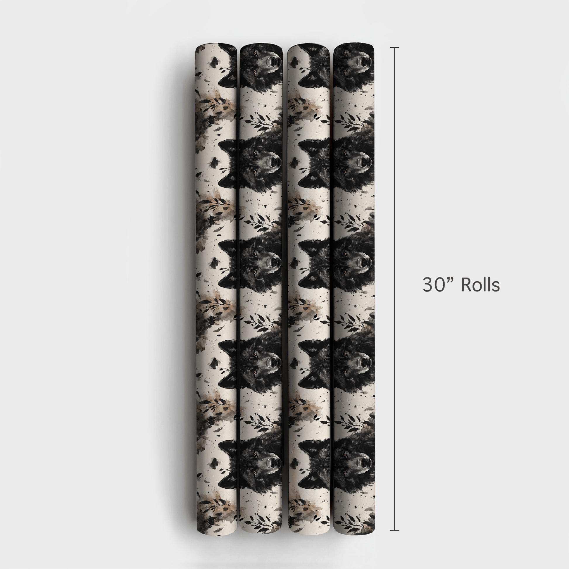 Coal Wolf - Wrapping Paper - Aspen &amp; Arlo