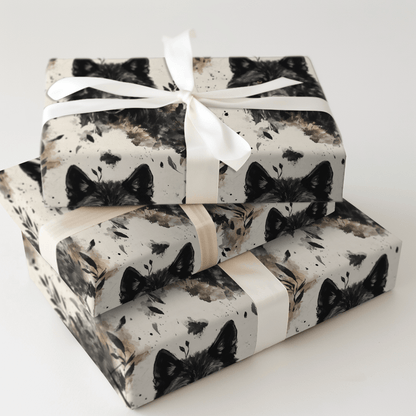 Coal Wolf - Wrapping Paper - Aspen &amp; Arlo