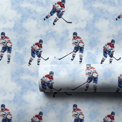 Frozen Faceoff - Wrapping Paper - Aspen & Arlo