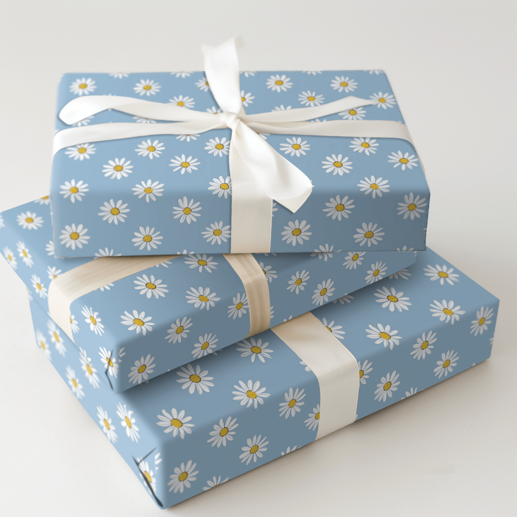 Flower Blues - Wrapping Paper - Aspen & Arlo