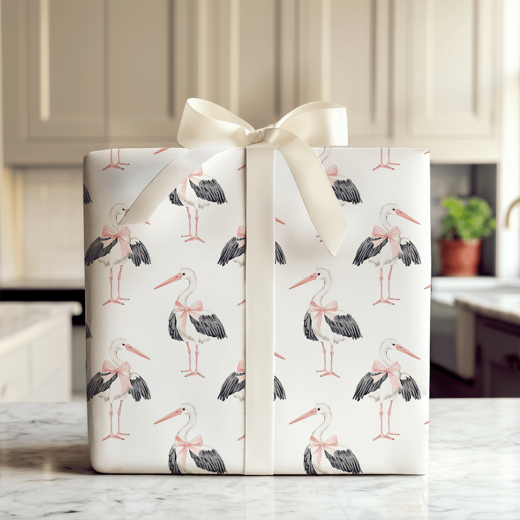 Stork Adorable - Wrapping Paper - Aspen & Arlo
