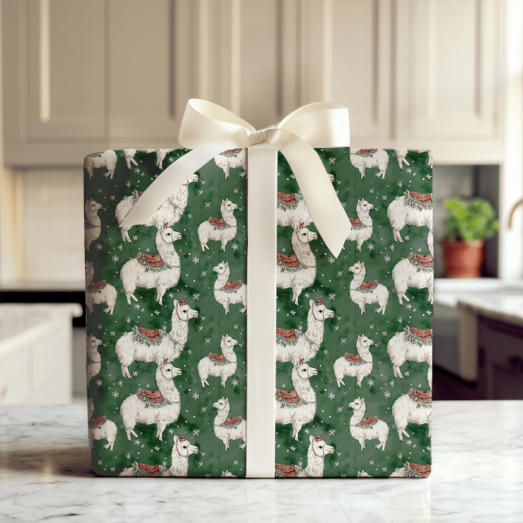 Llama Bells Ringing - Wrapping Paper - Aspen & Arlo