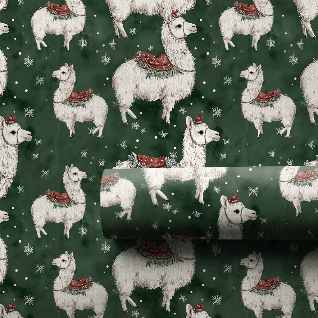 Llama Bells Ringing - Wrapping Paper - Aspen & Arlo