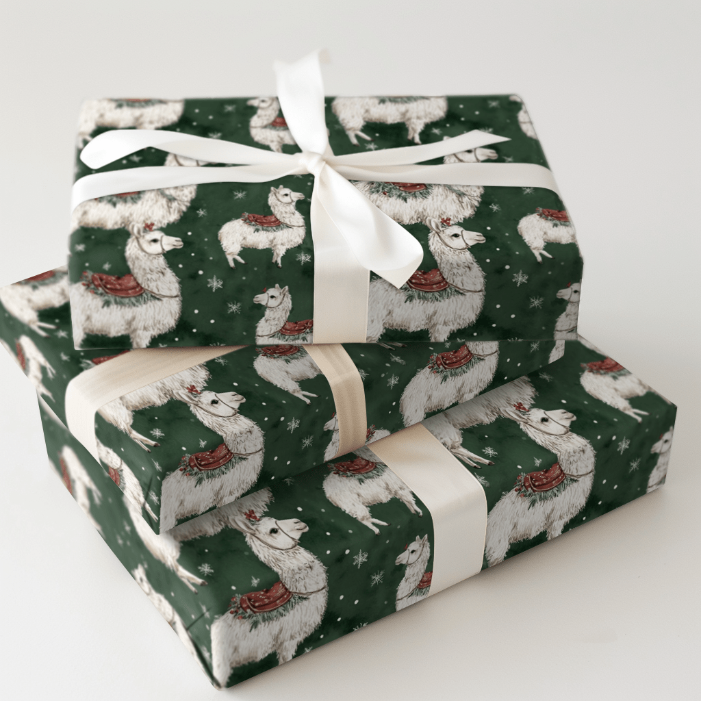 Llama Bells Ringing - Wrapping Paper - Aspen & Arlo