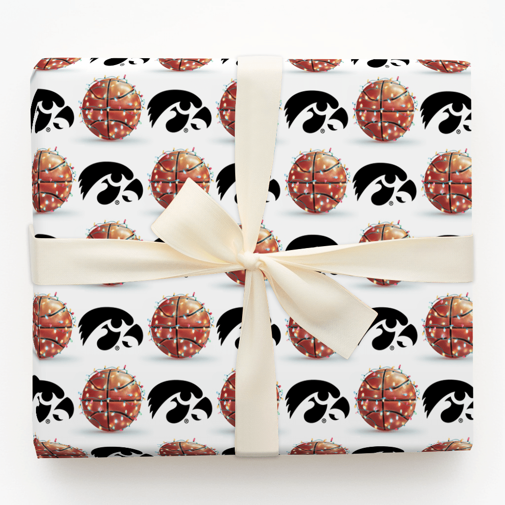 Sparkling Swish Hawkeyes - Wrapping Paper - Aspen & Arlo