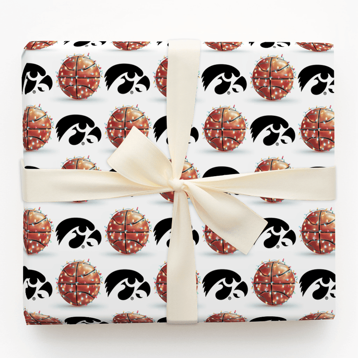 Sparkling Swish Hawkeyes - Wrapping Paper - Aspen & Arlo