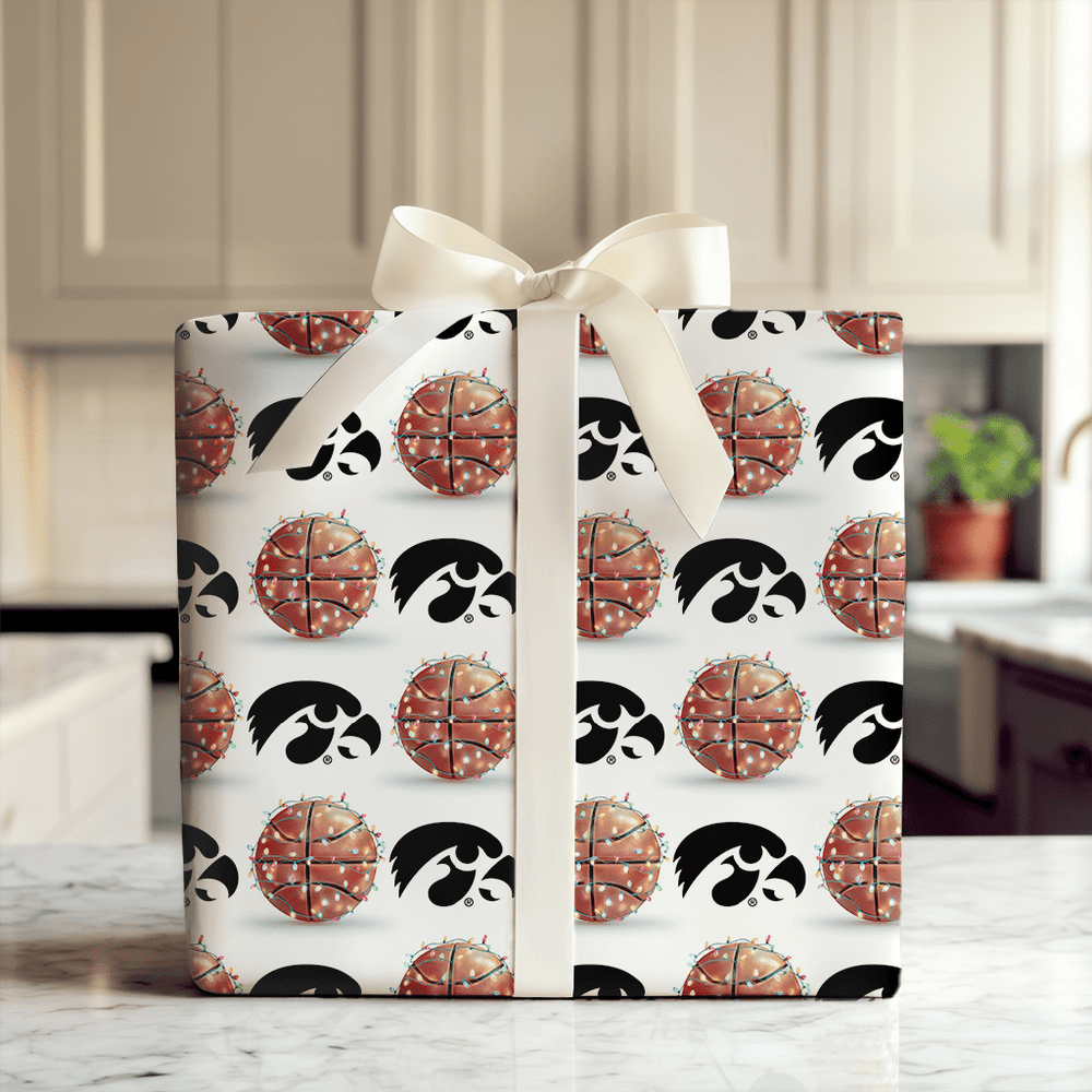 Sparkling Swish Hawkeyes - Wrapping Paper - Aspen & Arlo