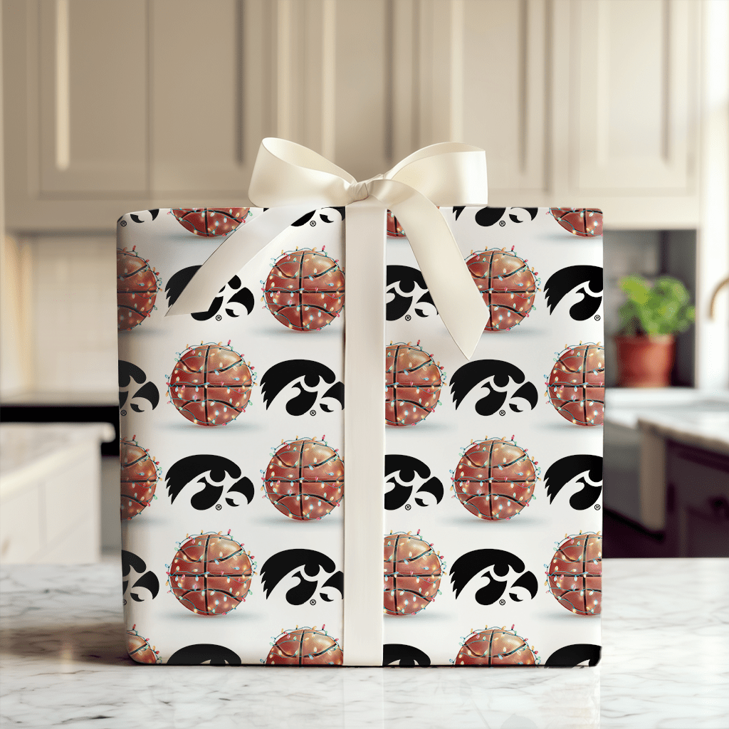 Sparkling Swish Hawkeyes - Wrapping Paper - Aspen & Arlo