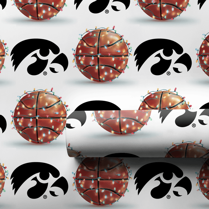Sparkling Swish Hawkeyes - Wrapping Paper - Aspen & Arlo