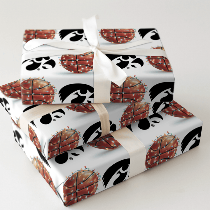 Sparkling Swish Hawkeyes - Wrapping Paper - Aspen & Arlo