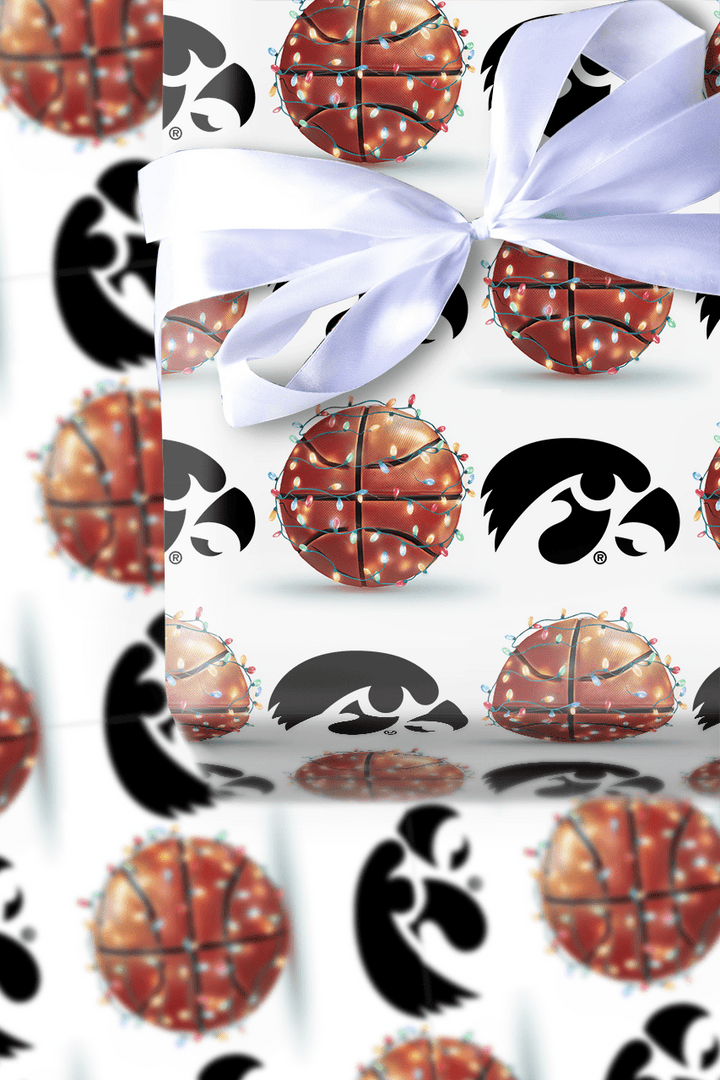 Sparkling Swish Hawkeyes - Wrapping Paper - Aspen & Arlo