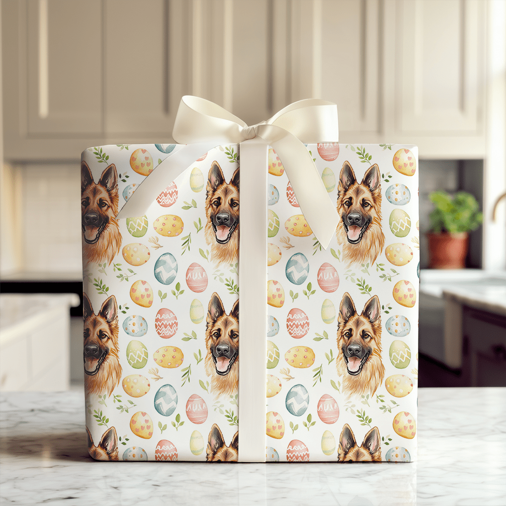 Easter Eggs with the German Shepherd - Wrapping Paper - Aspen & Arlo