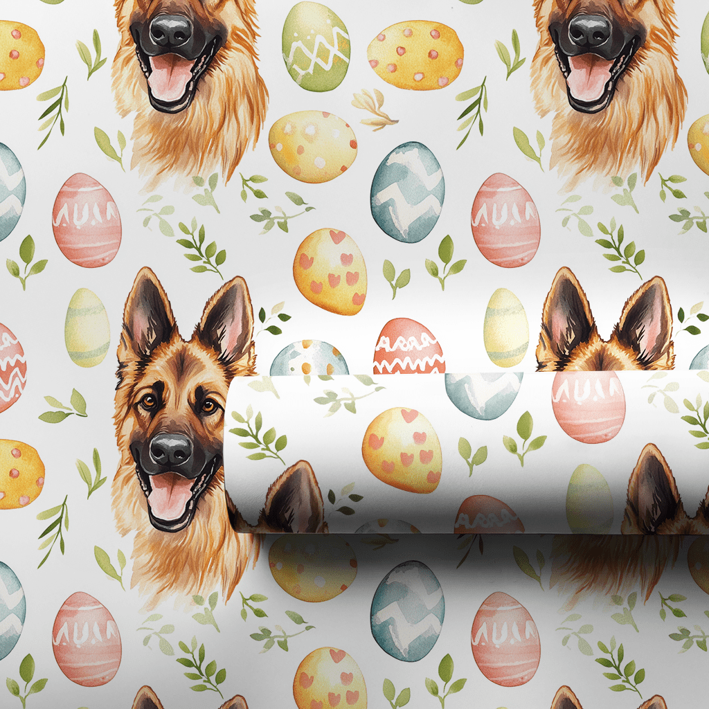 Easter Eggs with the German Shepherd - Wrapping Paper - Aspen & Arlo