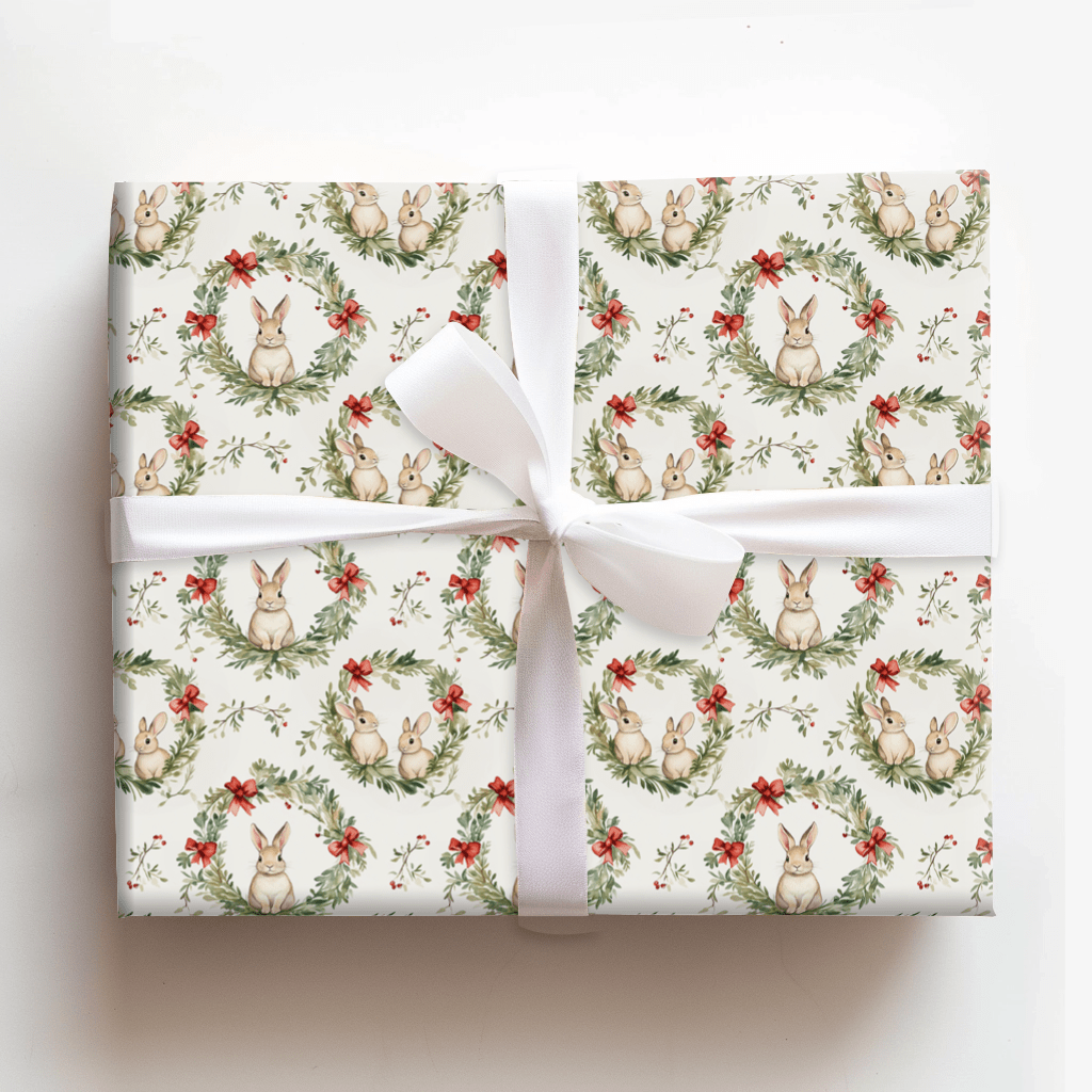 Winter Berry Bunny - Wrapping Paper - Aspen & Arlo