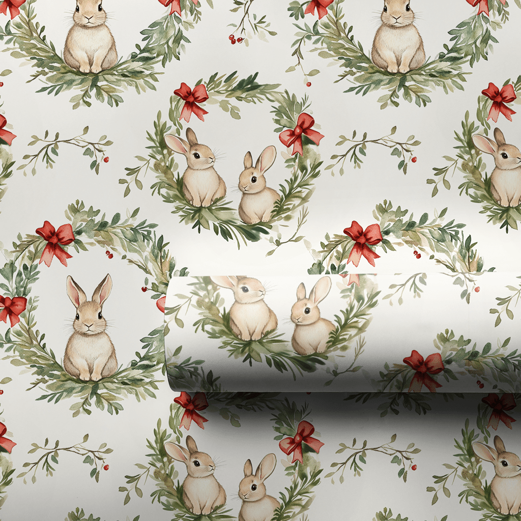 Winter Berry Bunny - Wrapping Paper - Aspen & Arlo