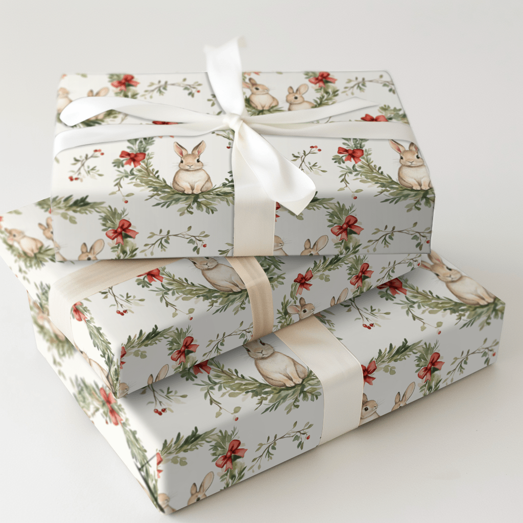 Winter Berry Bunny - Wrapping Paper - Aspen & Arlo