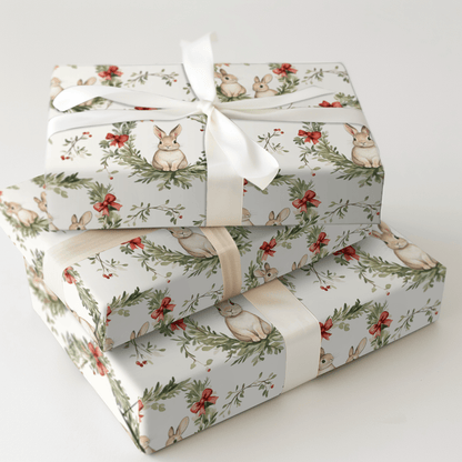 Winter Berry Bunny - Wrapping Paper - Aspen & Arlo