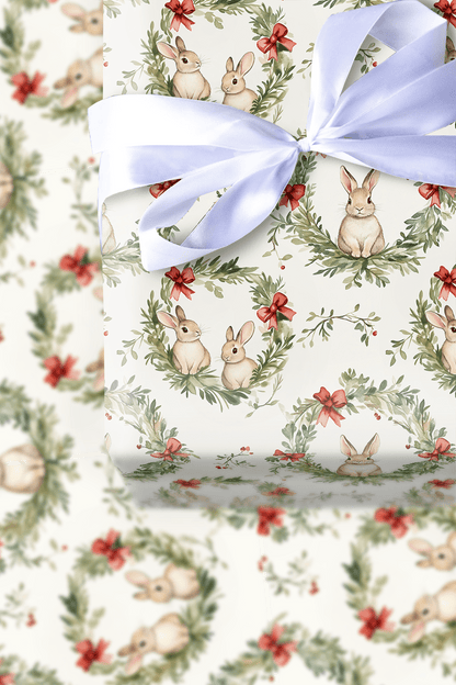 Winter Berry Bunny - Wrapping Paper - Aspen & Arlo