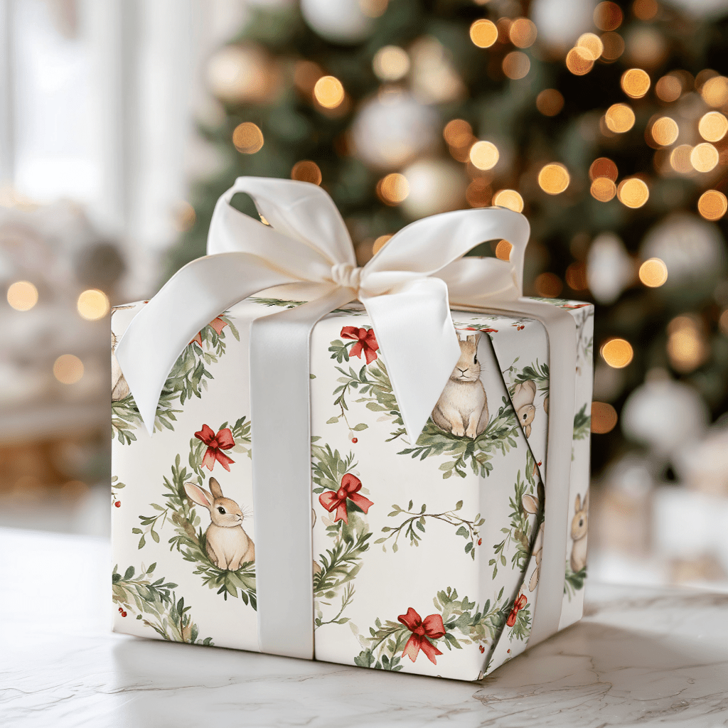 Winter Berry Bunny - Wrapping Paper - Aspen & Arlo