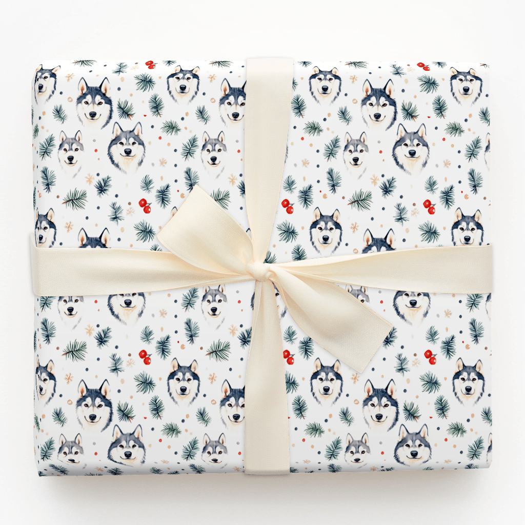 Holiday Husky Hike - Wrapping Paper - Aspen & Arlo