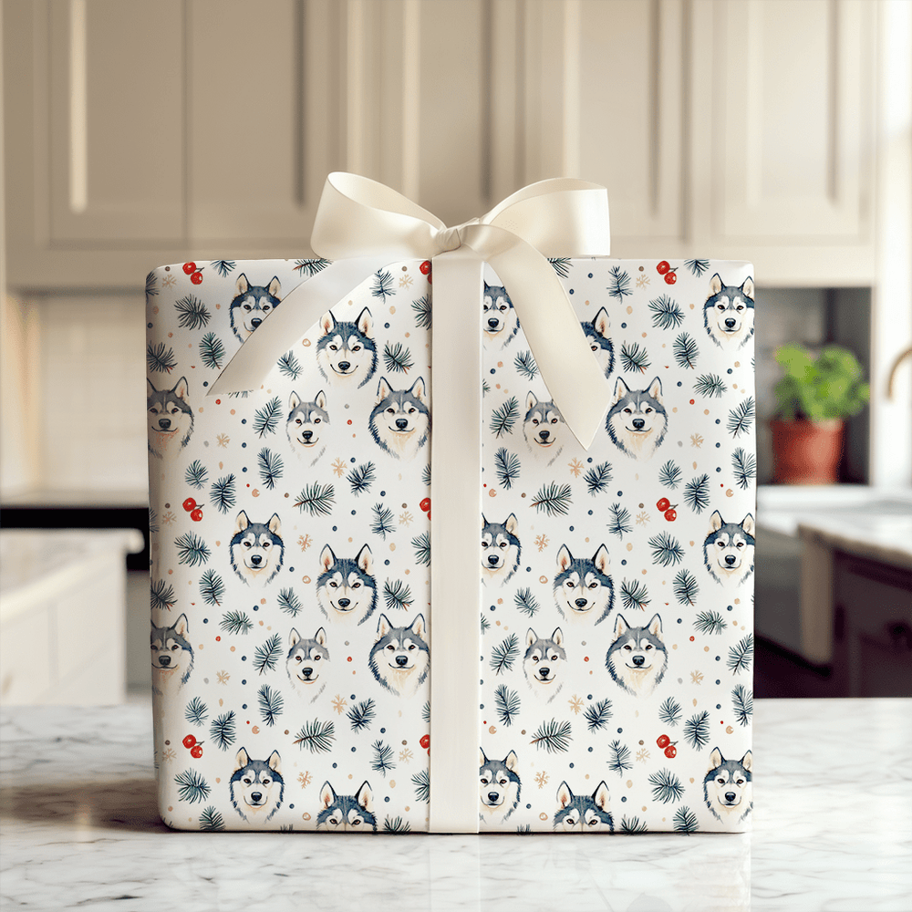 Holiday Husky Hike - Wrapping Paper - Aspen & Arlo