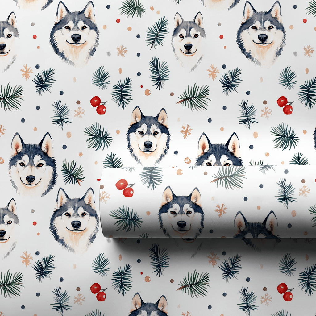Holiday Husky Hike - Wrapping Paper - Aspen & Arlo