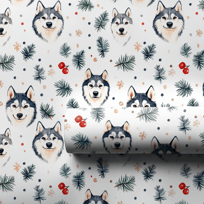 Holiday Husky Hike - Wrapping Paper - Aspen & Arlo