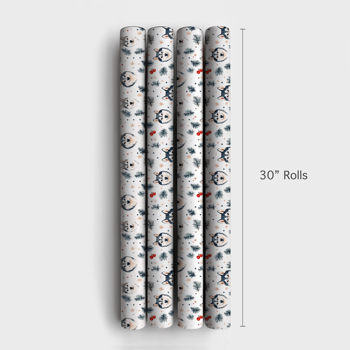 Holiday Husky Hike - Wrapping Paper - Aspen & Arlo