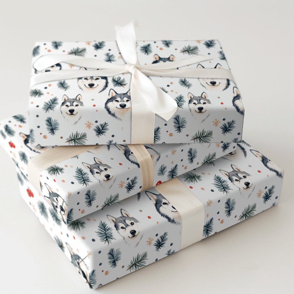 Holiday Husky Hike - Wrapping Paper - Aspen & Arlo