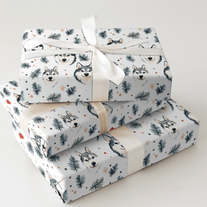 Holiday Husky Hike - Wrapping Paper - Aspen & Arlo
