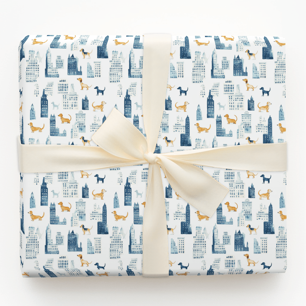 City with the Dachshund - Wrapping Paper - Aspen & Arlo