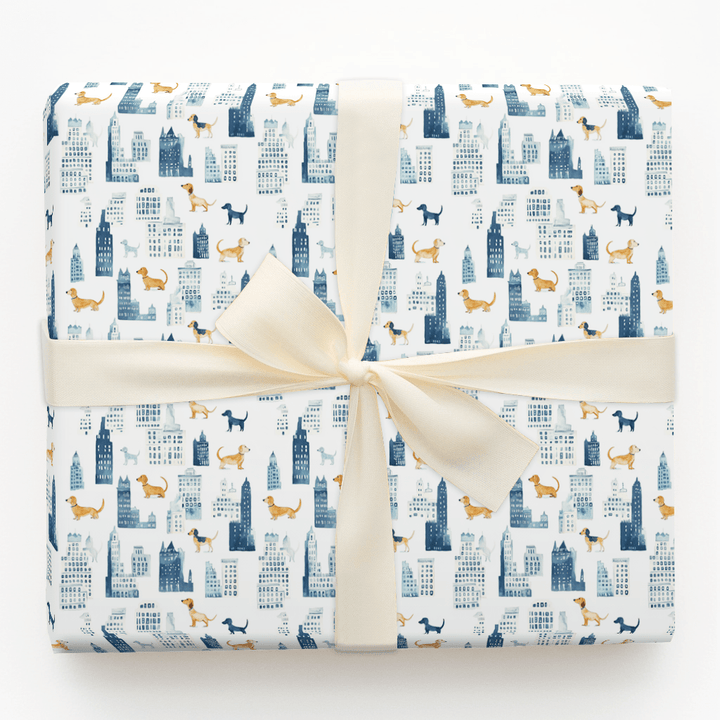 City with the Dachshund - Wrapping Paper - Aspen & Arlo