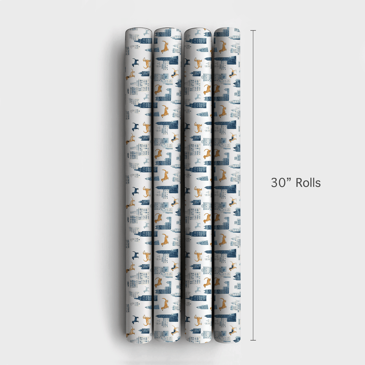 City with the Dachshund - Wrapping Paper - Aspen & Arlo