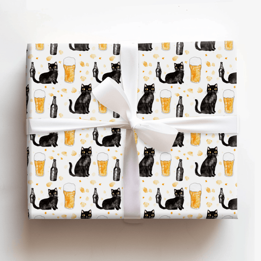 Brews with the Black Cat - Wrapping Paper - Aspen & Arlo