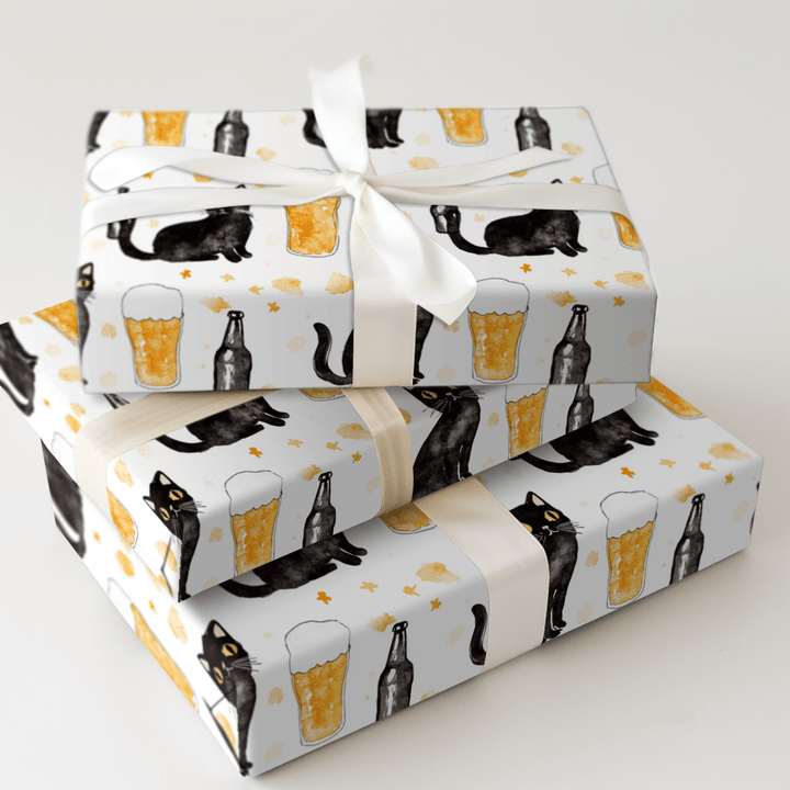Brews with the Black Cat - Wrapping Paper - Aspen & Arlo