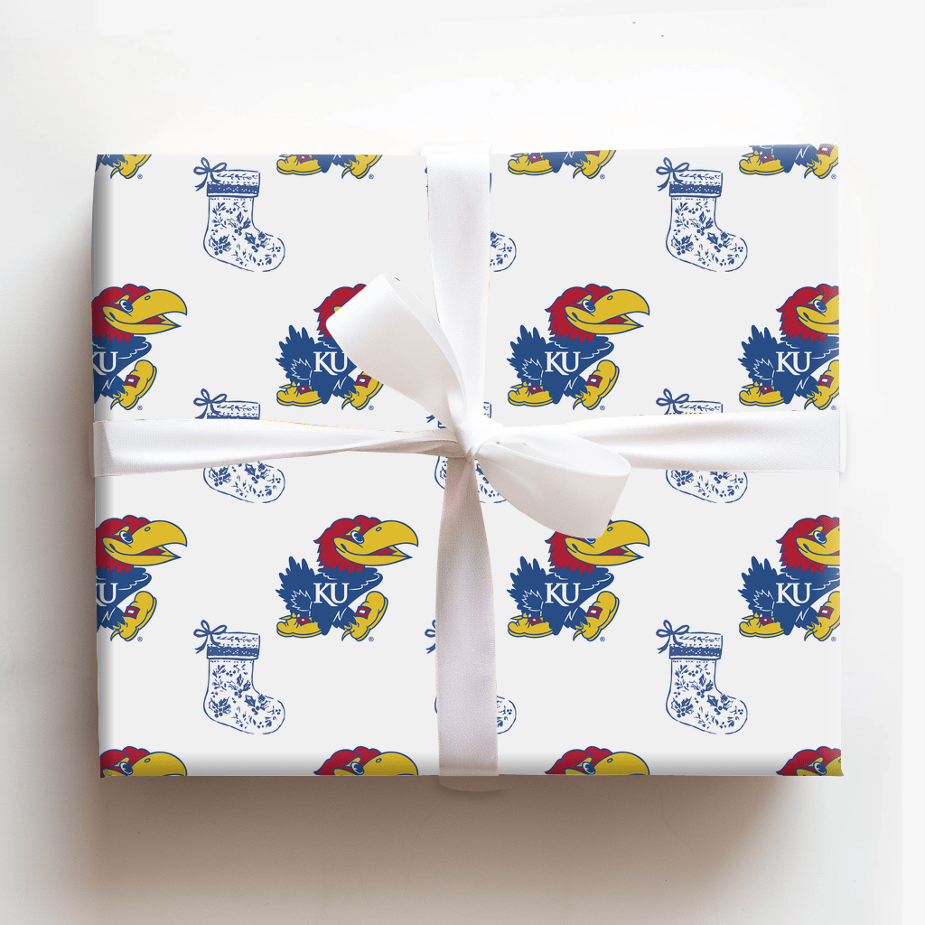 Kansas University Stocking - Wrapping Paper - Aspen & Arlo