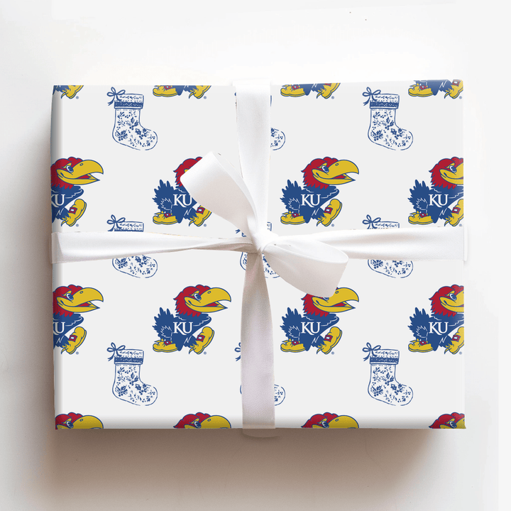 Kansas University Stocking - Wrapping Paper - Aspen & Arlo