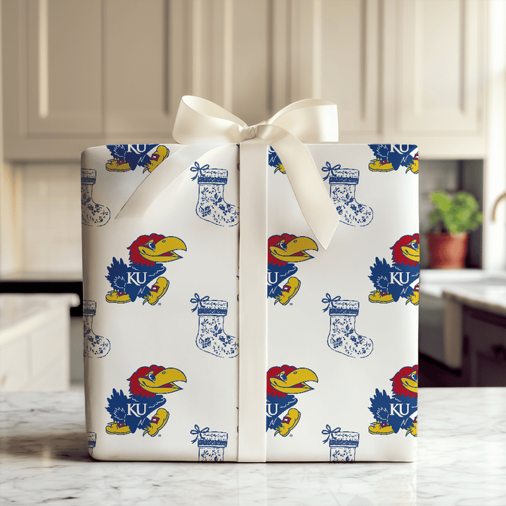 Kansas University Stocking - Wrapping Paper - Aspen & Arlo